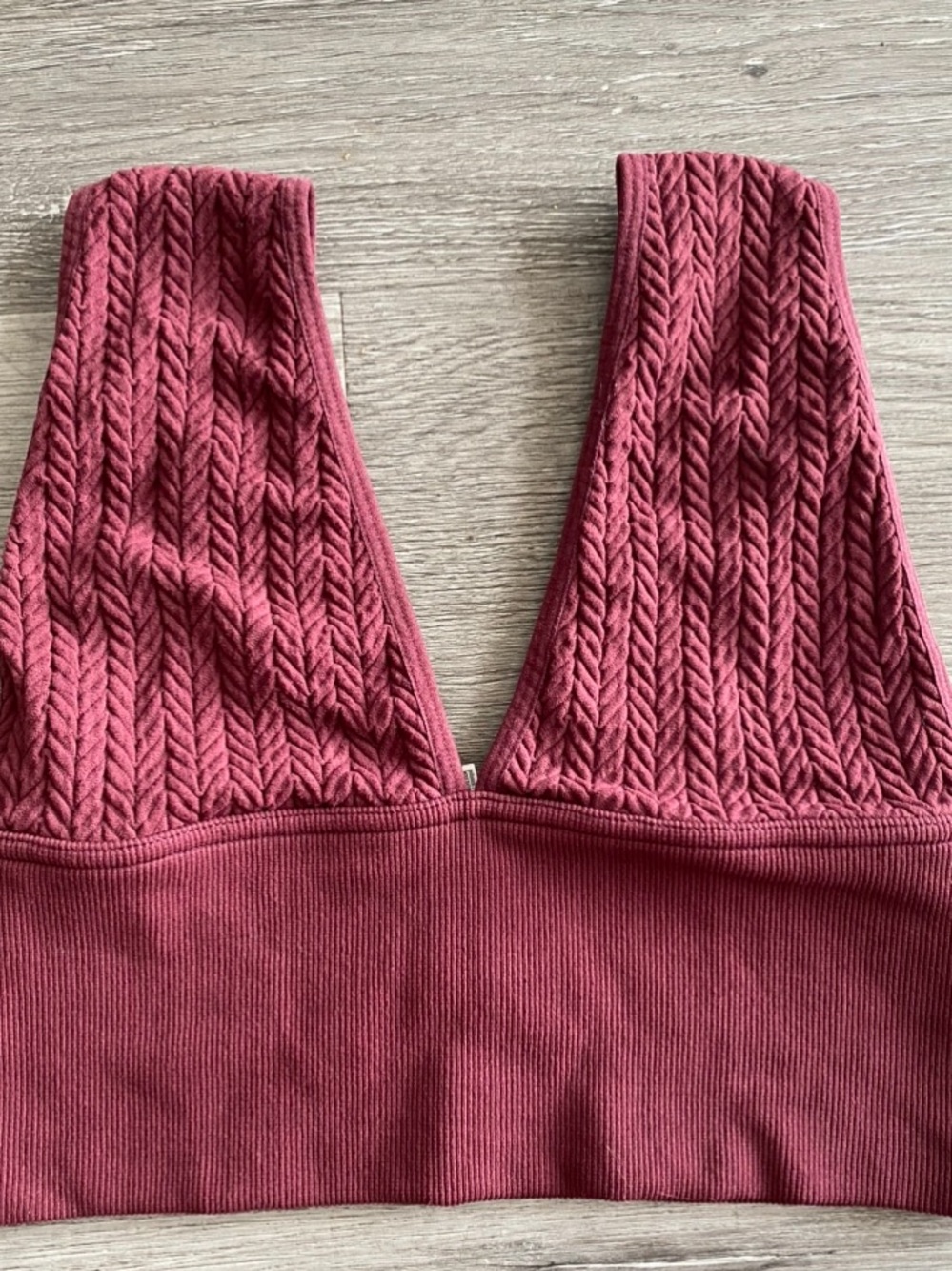 Forever 21 Ribbed V-Neck Bralette in Mauve